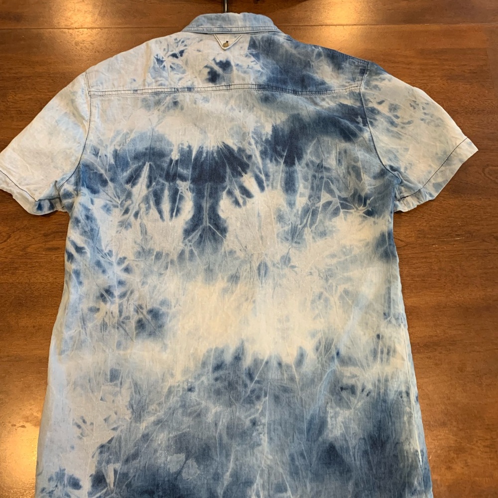 Denim tie-dye Mens short sleeve Small